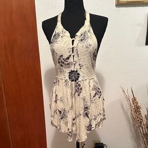 Free People Floral Halter Top